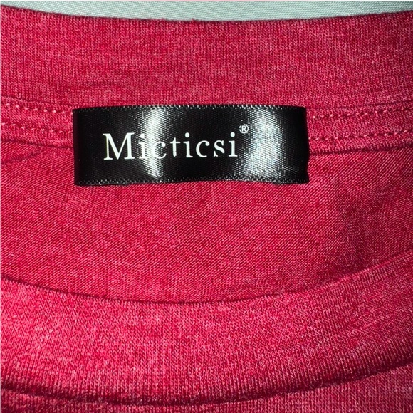Red/Burgundy Ruched T-Shirt by Micticsi - Size Small - New Without Tags - Picture 5 of 7